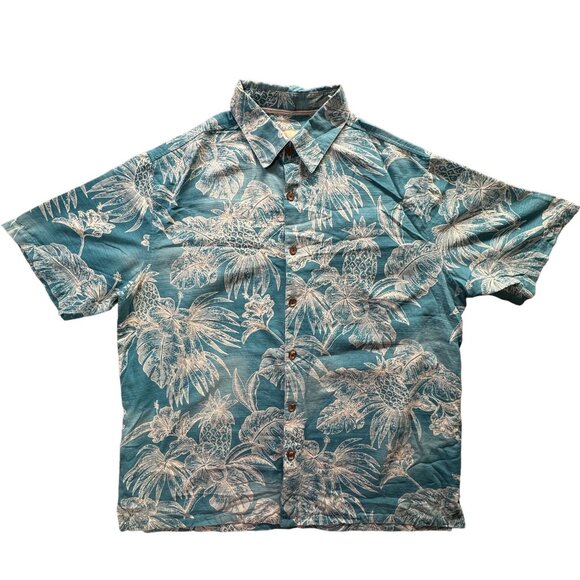 Island Republic Hawaiian Shirt Mens XL Tropical Hawaiian 100% Silk Cruise Travel - Picture 1 of 6
